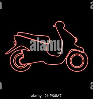 Neon scooter red color vector illustration flat style image Stock Vector
