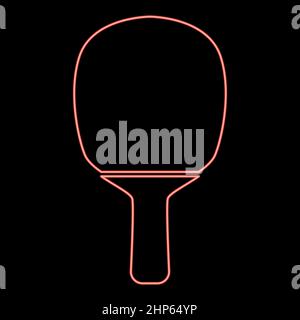 Neon rocket of a table tennis red color vector illustration flat style image Stock Vector