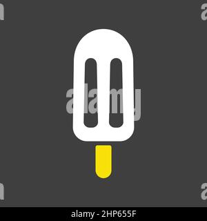 Popsicle vector icon on dark background. Fast food sign Stock Vector