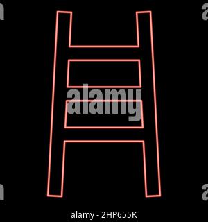 Neon ladder red color vector illustration flat style image Stock Vector
