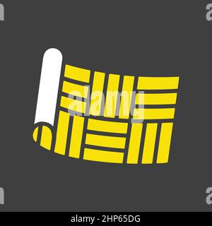 Linoleum roll vector flat icon on dark background. Construction, repair Stock Vector