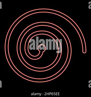 Neon spiral red color vector illustration flat style image Stock Vector