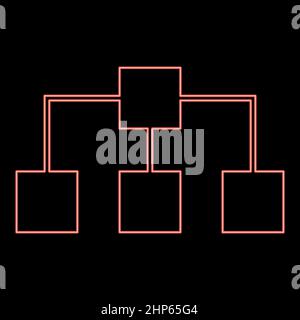 Neon network red color vector illustration flat style image Stock Vector