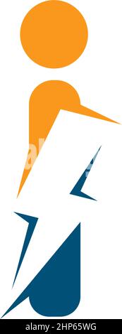 I  letter thunder  icon illustration vector design Stock Vector