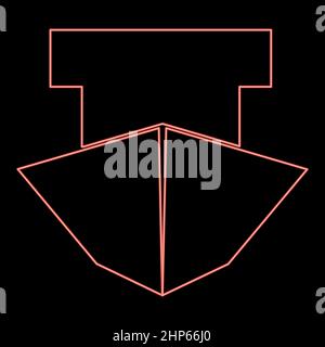 Neon ship red color vector illustration flat style image Stock Vector