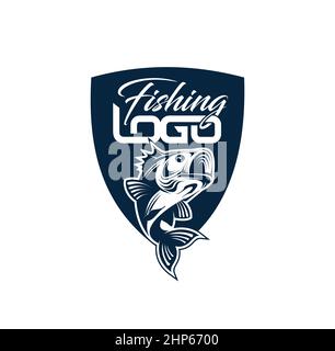 Fishing tournament emblem template vector logo Stock Vector