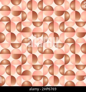Abstract geometric seamless pattern with retro colored half circles. Vector illustration. Stock Vector