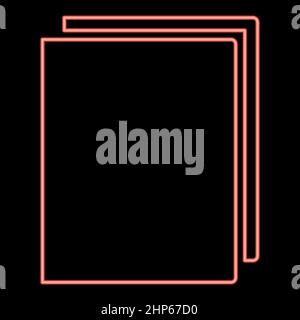 Neon book red color vector illustration flat style image Stock Vector