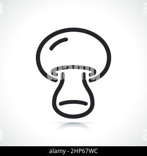 organic mushroom thin line icon Stock Vector