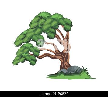 Isolated Cartoon Tree Illustration Vector Sign Stock Vector Image & Art -  Alamy