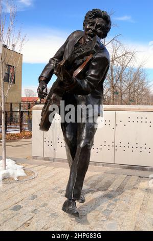 A statue of Chuck Berry stands in his hometown of St Louis, Missouri Stock Photo