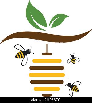 bee hive vector icon illustration Stock Vector