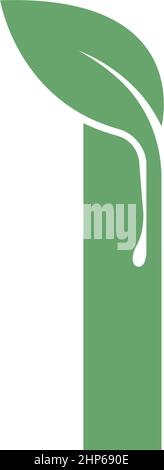 Letter I icon leaf design concept template Stock Vector
