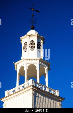 The ornate spire of the First Congregational Church in Bennington, Vermont Stock Photo
