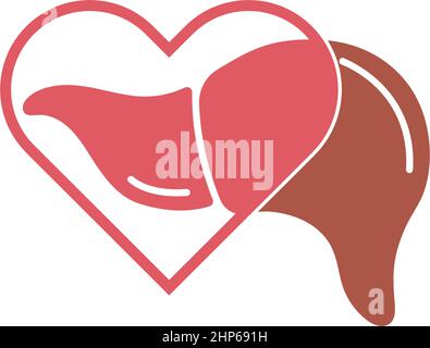 Human liver icon logo design template Stock Vector