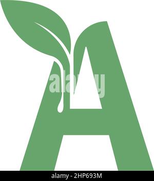 Letter A icon leaf design concept template Stock Vector