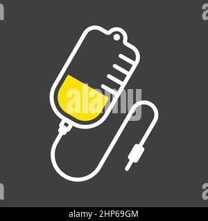 Medical dropper medicine health vector icon on dark background Stock Vector