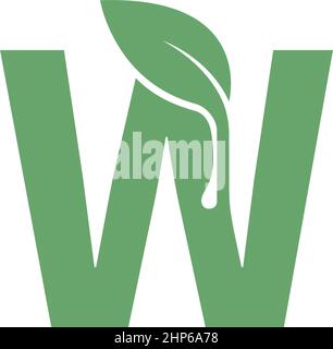 Letter W icon leaf design concept template Stock Vector