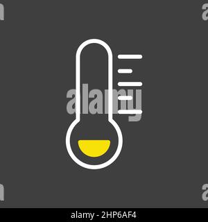 Thermometer frost cold vector icon on dark background. Weather sign Stock Vector