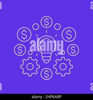 innovations and fintech icon, line vector Stock Vector