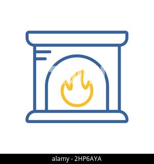 Fireplace vector icon. Winter sign Stock Vector