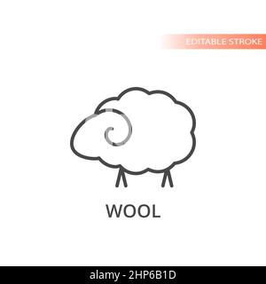 Sheep or wool line vector icon Stock Vector