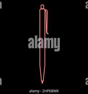 Neon pen red color vector illustration flat style image Stock Vector