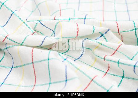 White napkin isolated on white background. Copy space. Stock Photo