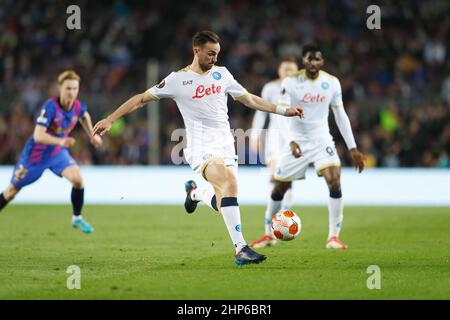 Barcelona, Spain. 17th Feb, 2022. Fabian Ruiz (Napoli) Football/Soccer : UEFA Europa League Knock-out Play-off 1st leg match between FC Barcelona 1-1 SSC Napoli at the Camp Nou in Barcelona, Spain . Credit: Mutsu Kawamori/AFLO/Alamy Live News Stock Photo