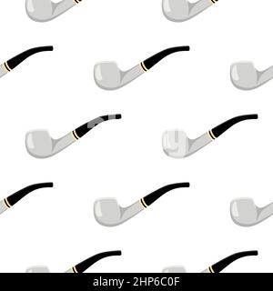 many identical seamless types smoke pipes different size for tobacco Stock Vector