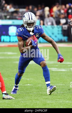 Las Vegas, Nevada, USA. 3rd Feb, 2022. Dallas Cowboys wide receiver Ceedee  Lamb (88) and Philadelphia Eagles cornerback Darius Slay (2) during the NFC  Pro Bowl Practice at Las Vegas Ballpark in