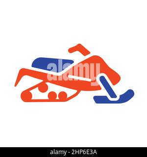 Snowmobile flat vector glyph icon design isolated Stock Vector