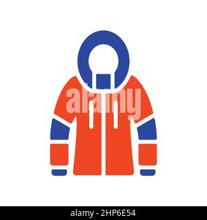 Winter Jacket vector icon. Winter sign Stock Vector