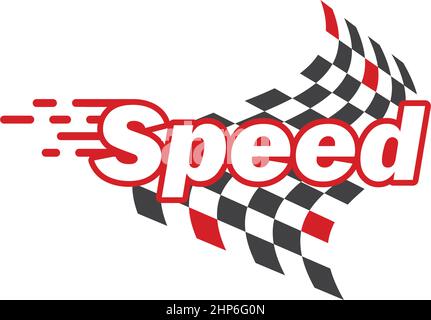 speed racing flag icon of automotif illustration vector Stock Vector