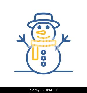Christmas snowman vector icon. Winter sign Stock Vector