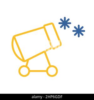 Snow cannon vector icon. Winter sign Stock Vector