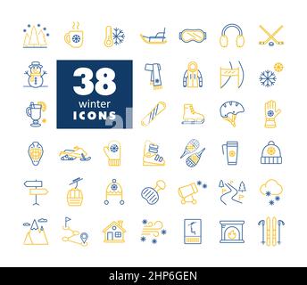 Winter vector icon set. Wintertime Stock Vector