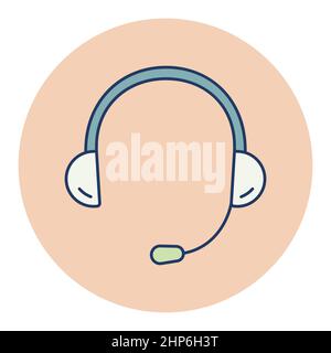 Headset. Headphones with microphone vector icon Stock Vector