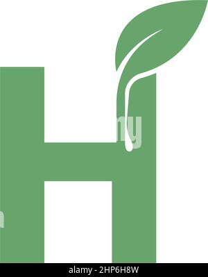 Letter H icon leaf design concept template Stock Vector