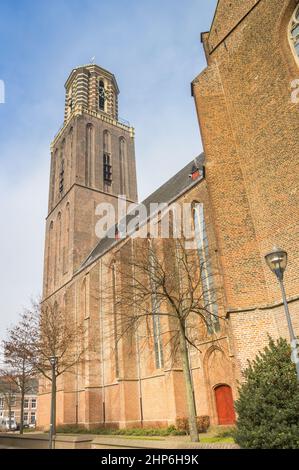 Historic Onze Lieve Vrouwe church in the center of Zwolle, Netherlands Stock Photo