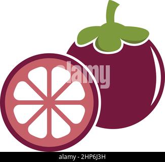 mangosteen fruit icon vector illustration design Stock Vector