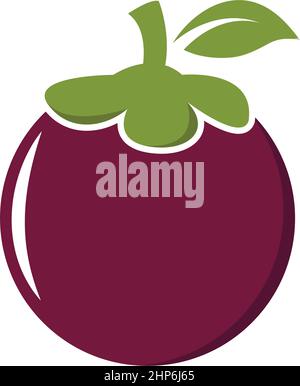 mangosteen fruit icon vector illustration design Stock Vector