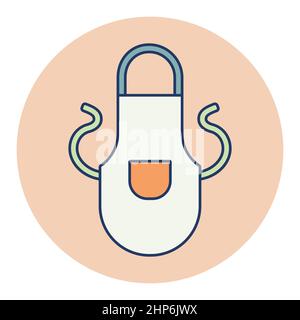 Kitchen apron protective garment vector icon Stock Vector