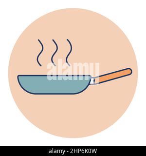 Frying pan vector icon. Kitchen appliance Stock Vector