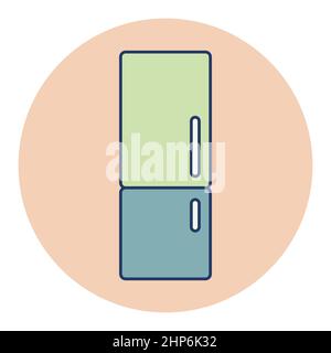 Refrigerator vector icon. Kitchen appliance Stock Vector