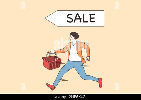 Happy man run for good sale discount Stock Vector