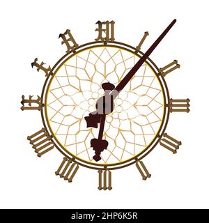 Big Ben  Clock Face  And Hands Detail Stock Vector