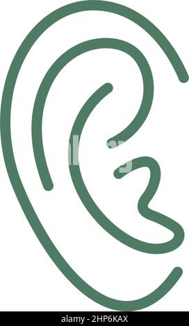 Ears logo icon flat design template Stock Vector
