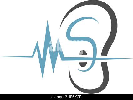 Ears logo icon flat design template Stock Vector