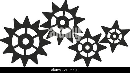 Gear working or cog wheel Symbol on isolated white background. Stock Vector